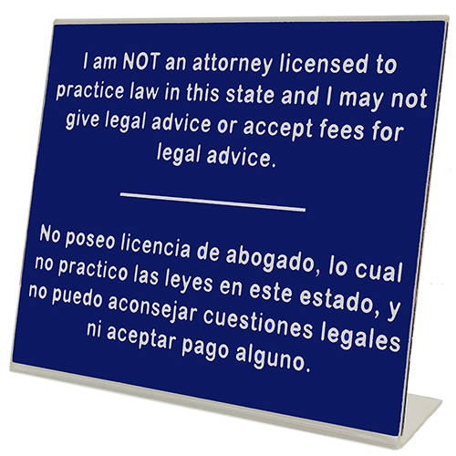 I Am Not a Lawyer Nebraska Notary Desk Sign