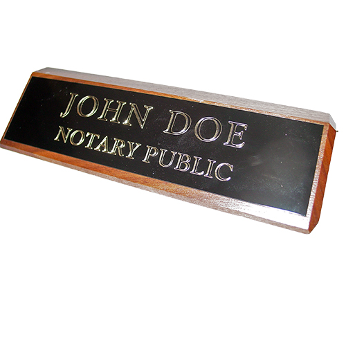 Nebraska Notary Walnut Desk Sign